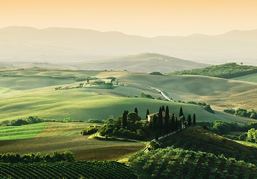 Paisaje de la Toscana en Italia