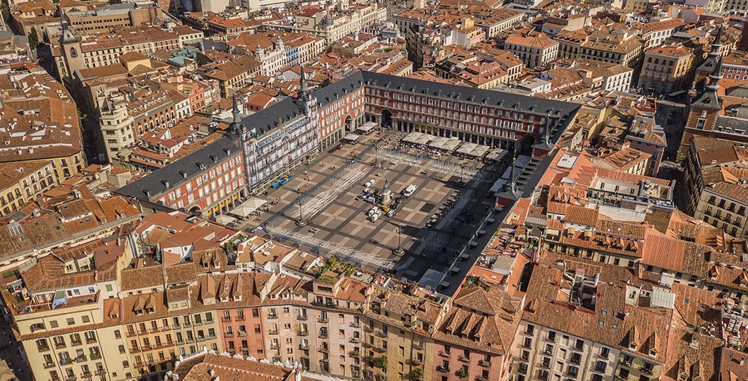 Vista área de la Plaza Mayor de Madrid